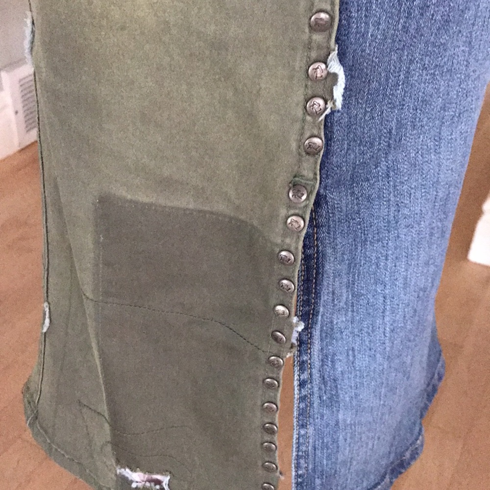 Parasuco ergonomic Jean Skirt Size 4, Green/Denim Blue - Picture 8 of 12